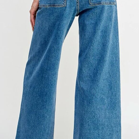 High Rise Wide Leg Marine Jeans - Picture 2 of 9